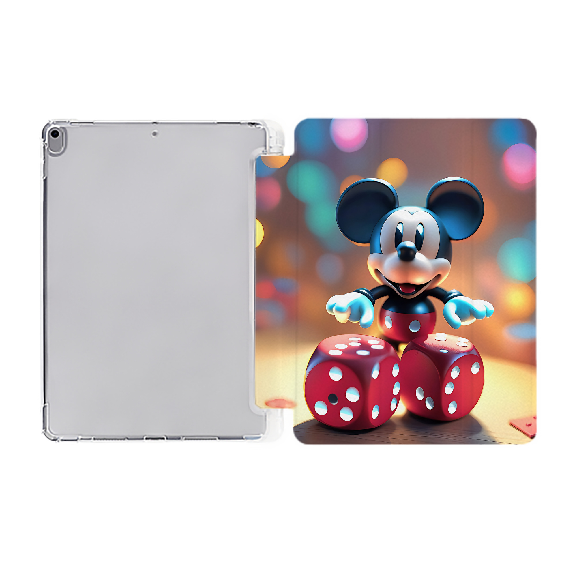 （画像用） ミッキーマウス Mickey Mouse IPad ケース ペン収納付き 三つ折りスタンド PUレザー×シリコン 対応機種9.5/10.5/10.9インチ